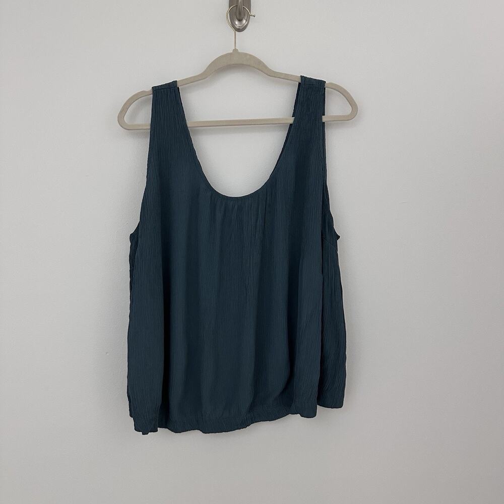 Haven Well Within Womens XXL Emerald Green Crinkle Naia Acetate Tank Top Lounge